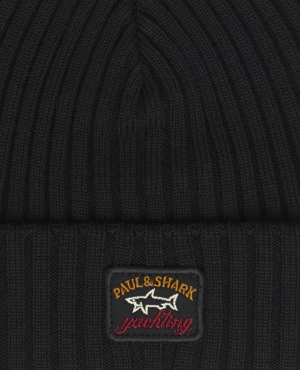 Ribbed wool beanie with iconic badge - 3