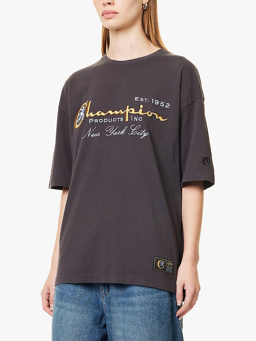 Brand-embroidered relaxed-fit cotton-jersey T-shirt - 3