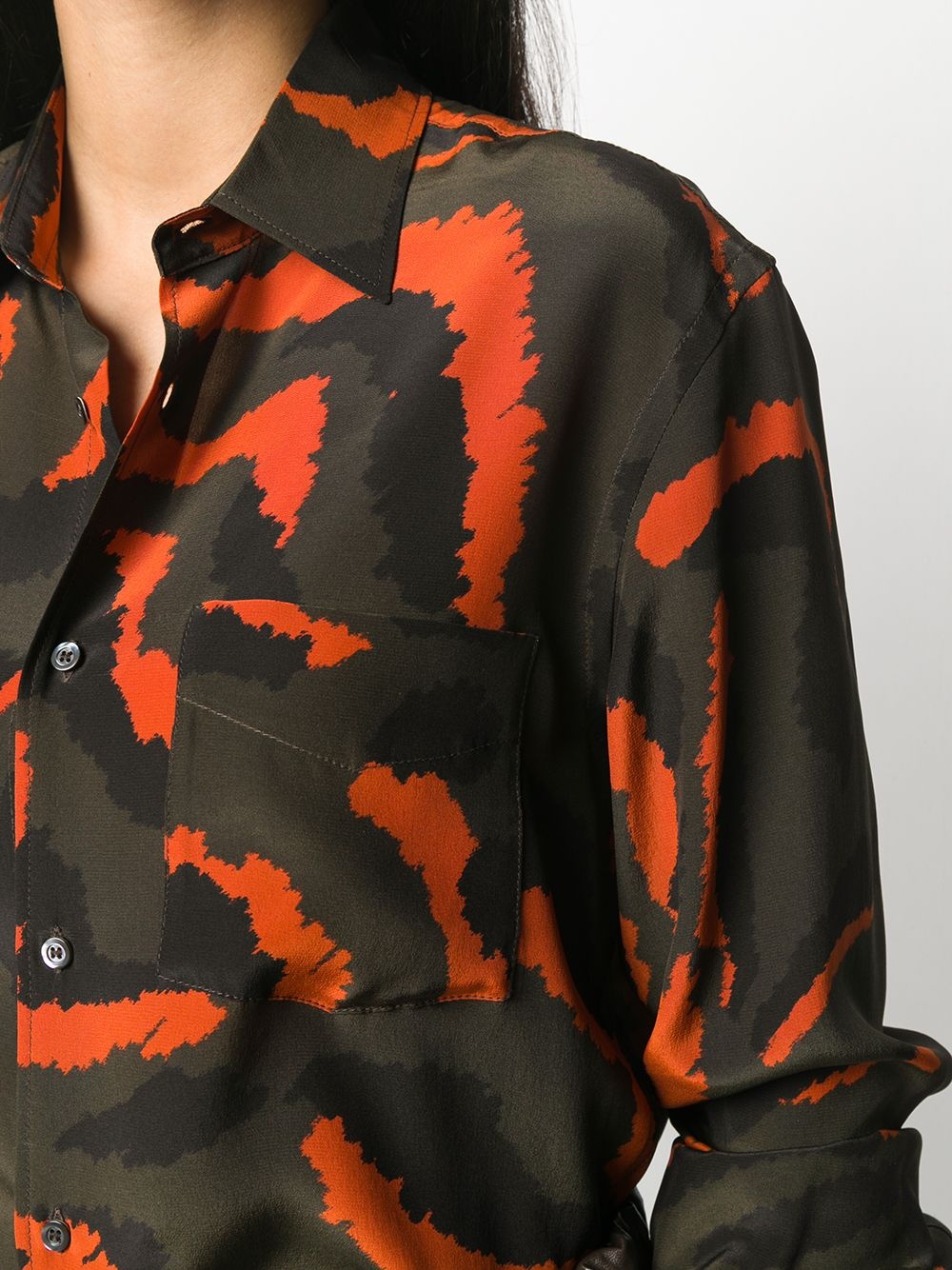 long sleeve printed silk shirt - 5