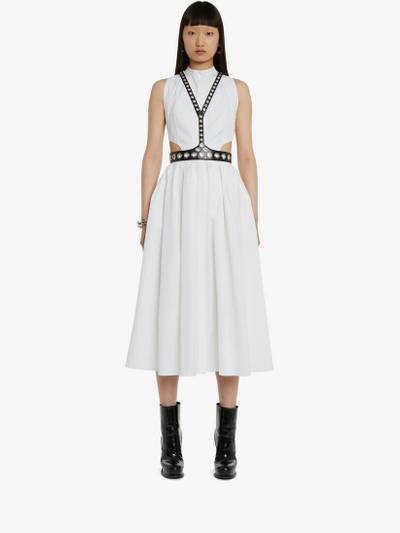 Alexander McQueen Women's Slashed Sleeveless Dress in Optical White outlook