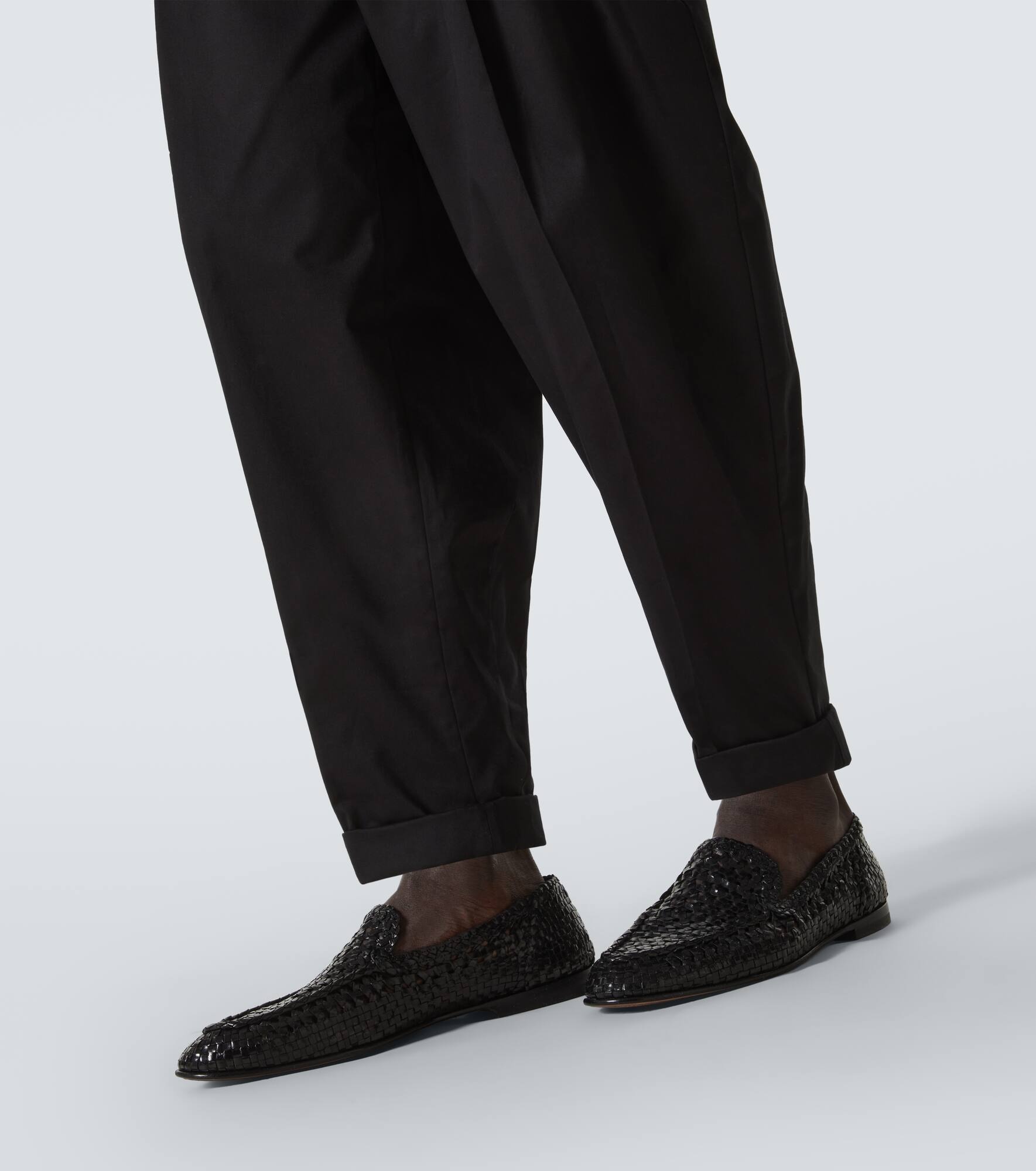 Cotton-blend tapered pants - 6