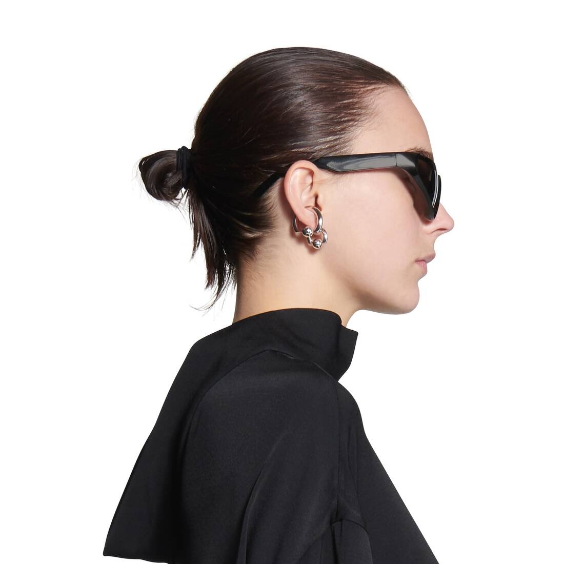 Cut Ear Cuff in Silver - 4