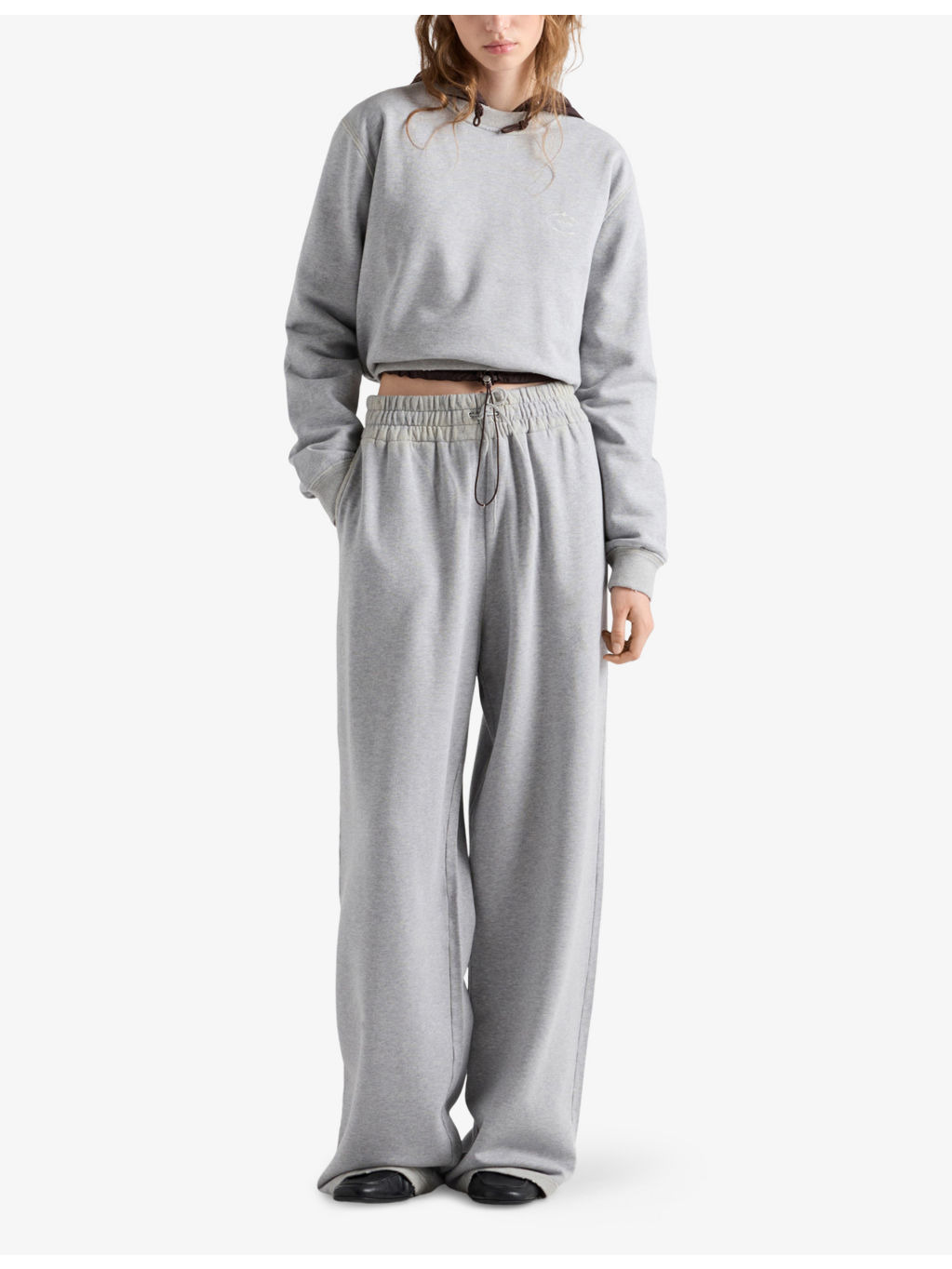 Wide-Leg Cotton-Fleece Jogging Bottoms - 2