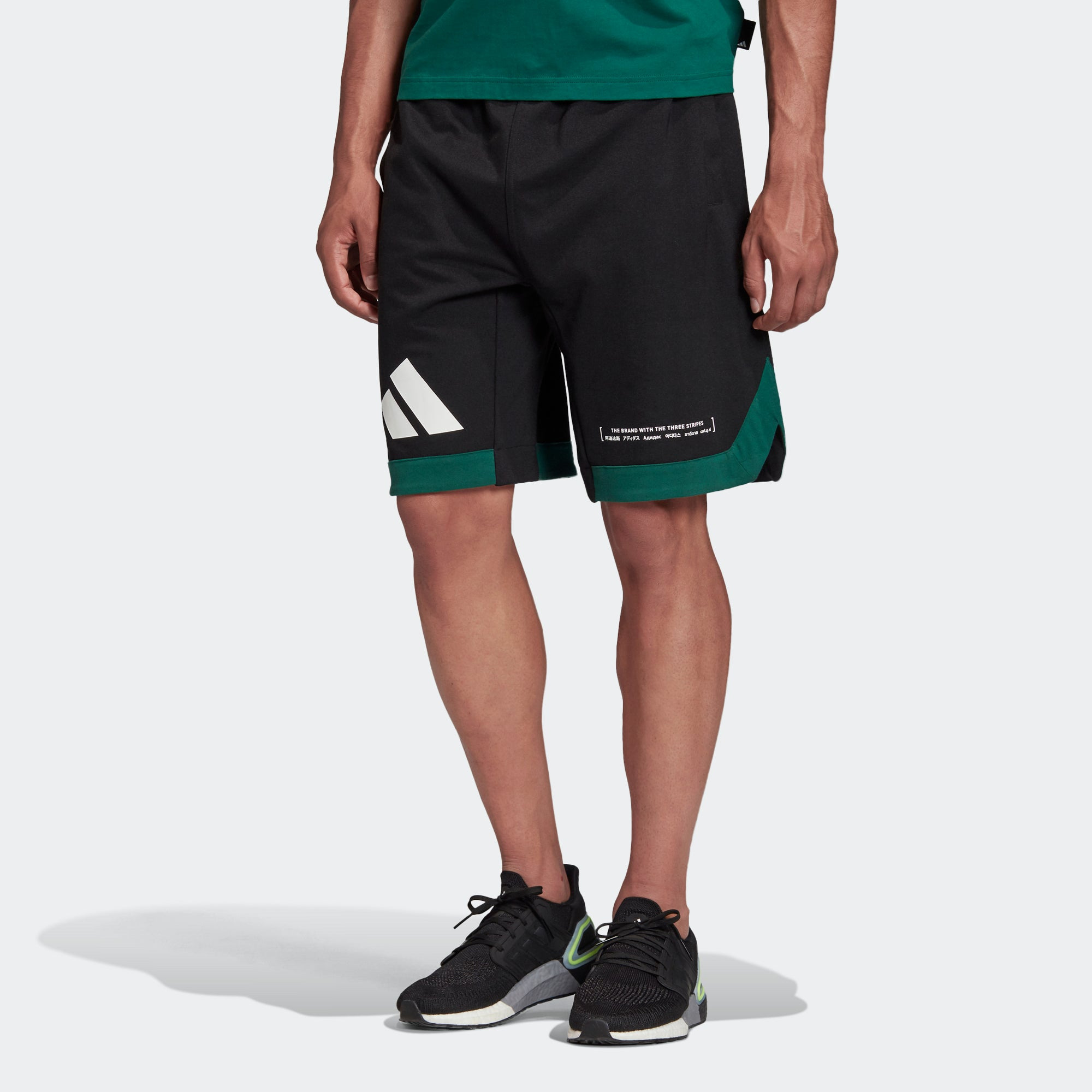 adidas M Pack Short Running Sports Logo Printing Training Breathable Shorts Black FP9375 - 3
