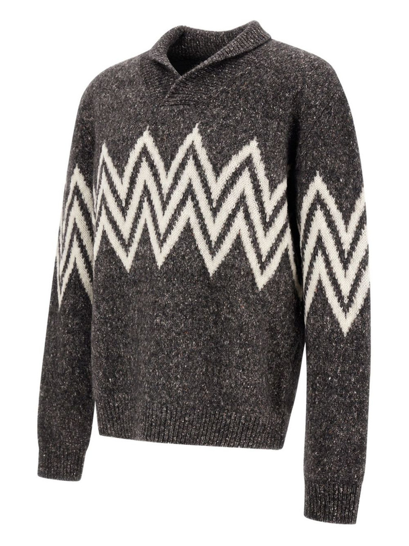 zigzag-pattern collared sweater 3