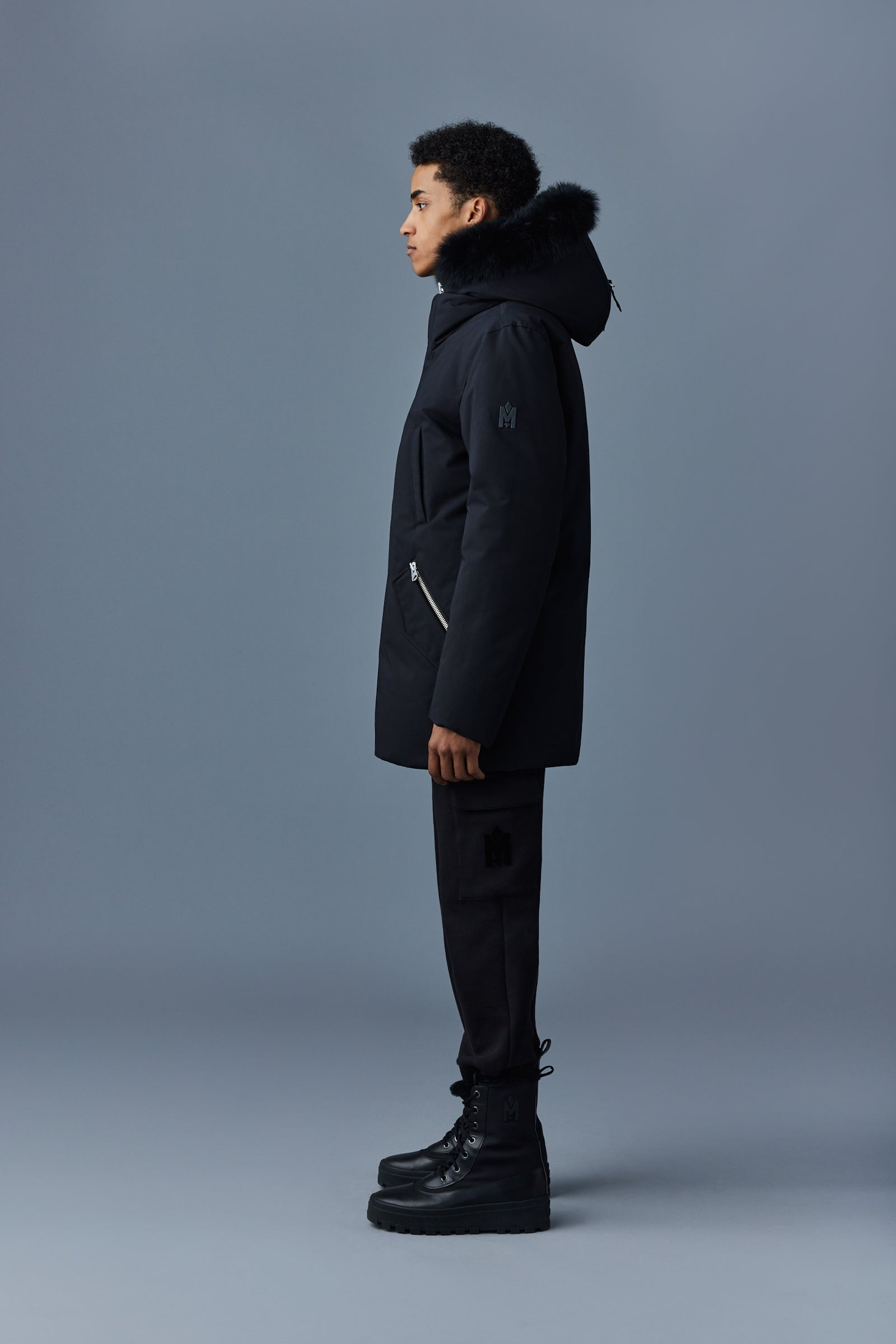 EDWARD 2-in-1 down parka with hooded bib and blue fox fur - 3