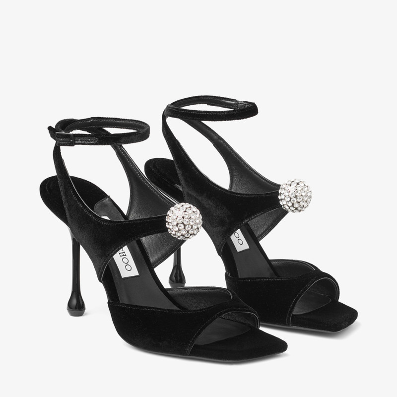 Orb 95 Black Velvet Sandals 2