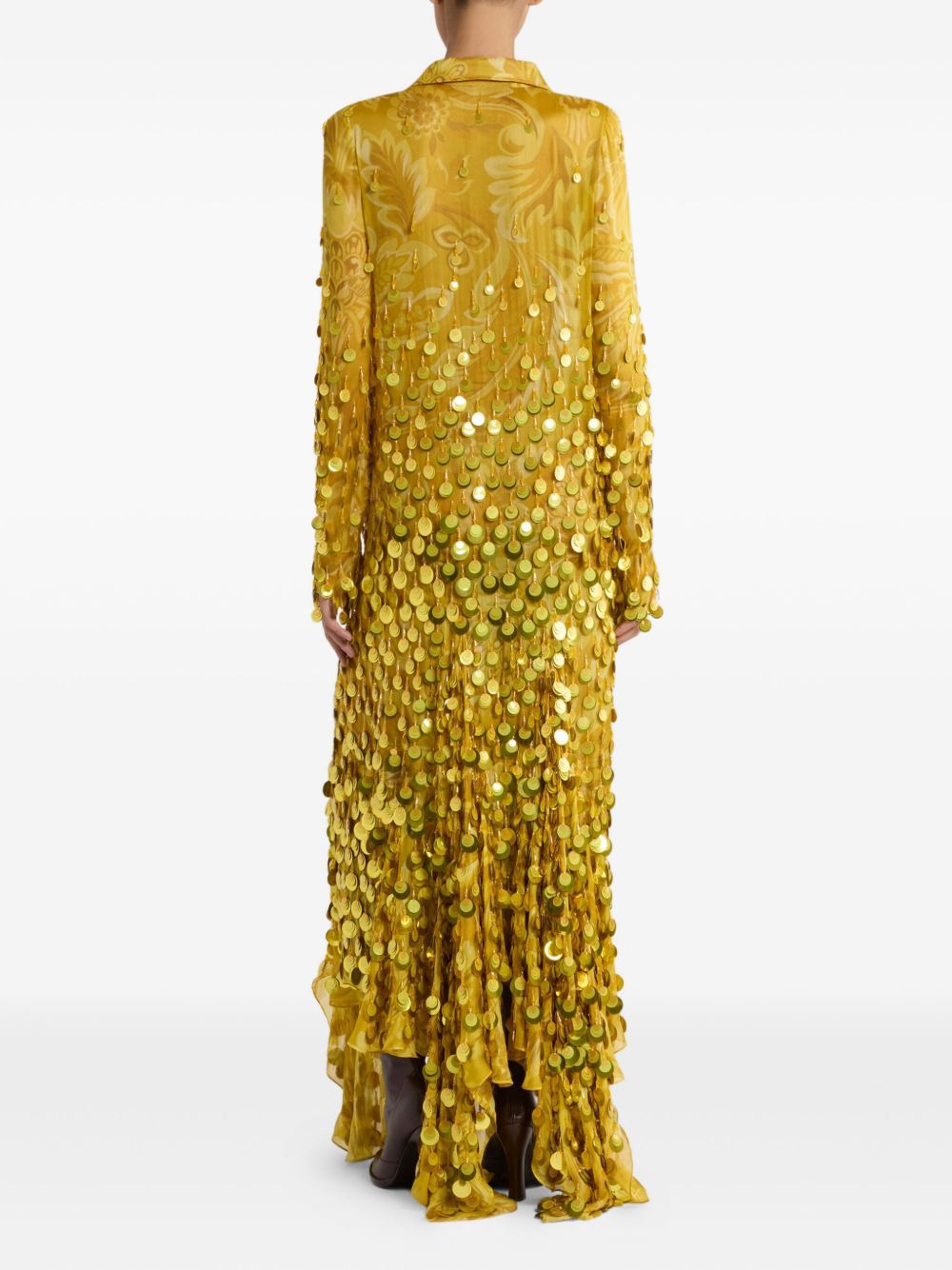 sequin-embellished silk dress - 3