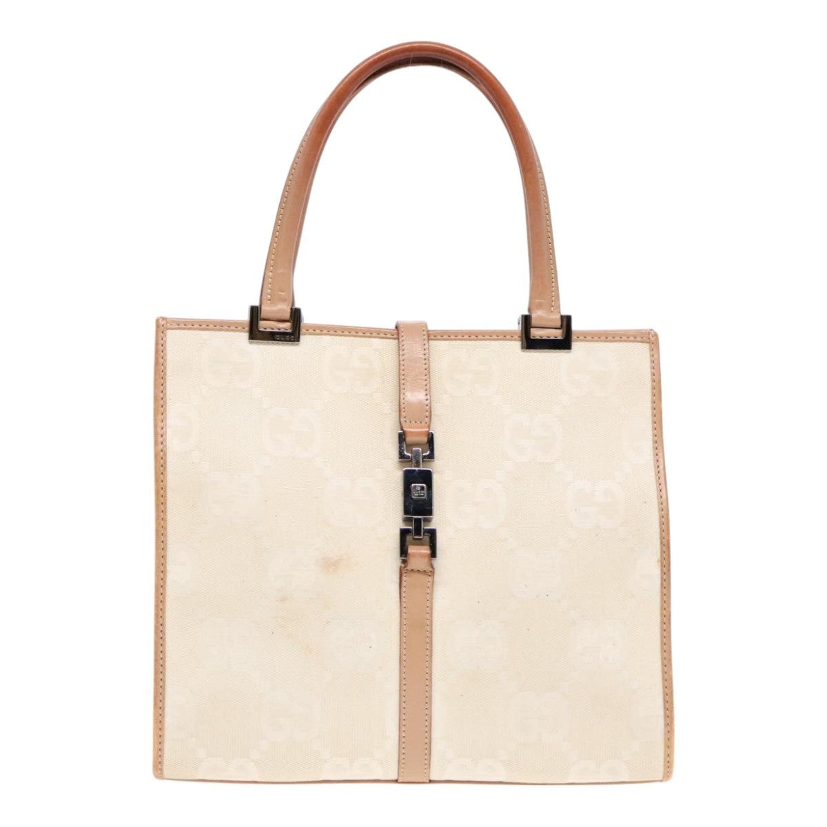 GUCCI GG Canvas Jackie Hand Bag White Beige - 2