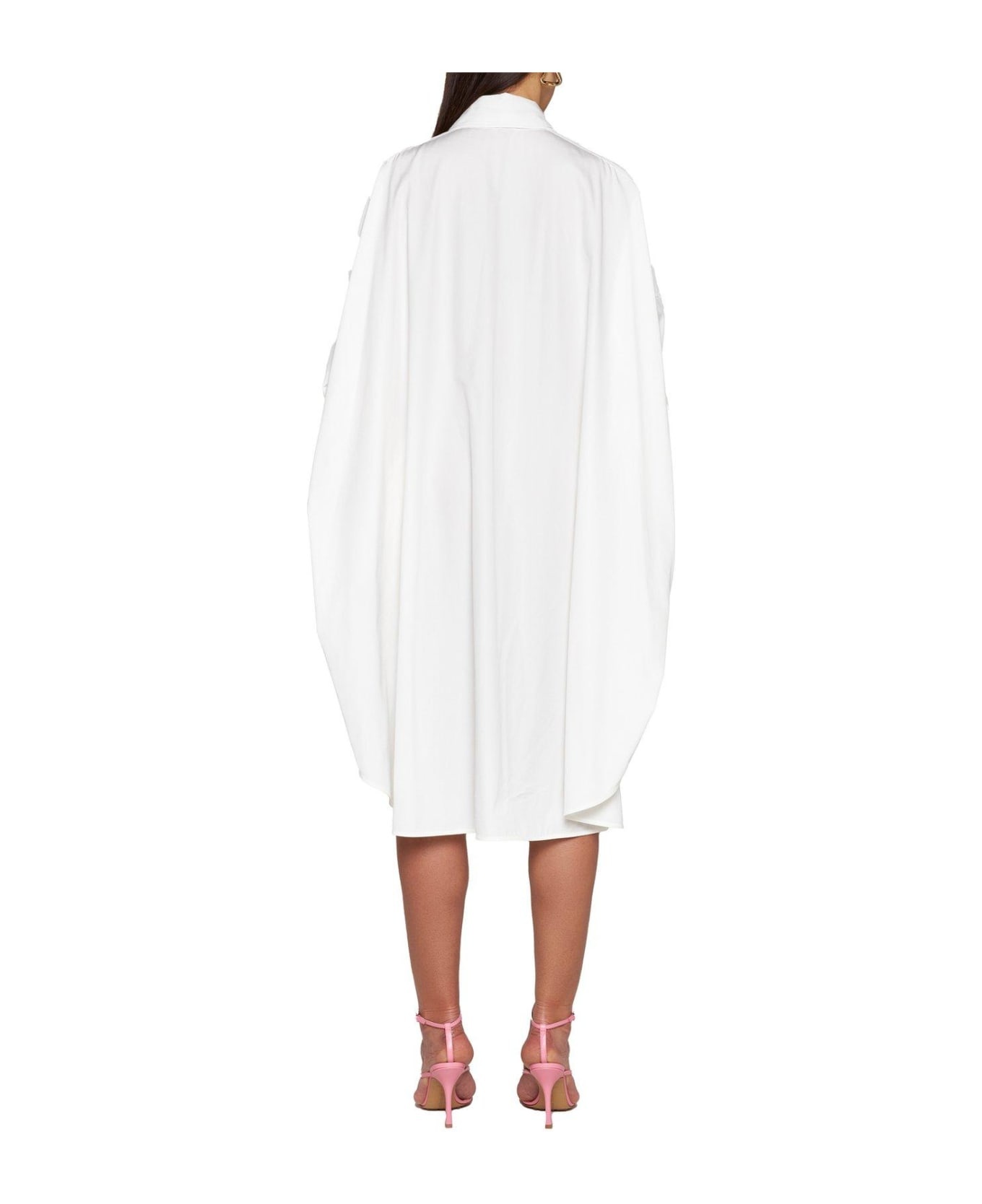 Half-buttoned Shirt Dress - 3