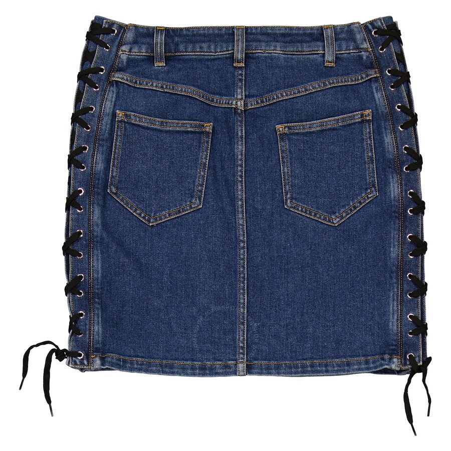 Moschino Ladies Lace-Up Side Denim Mini Skirt, Brand Size 40 (US Size 6) - 2