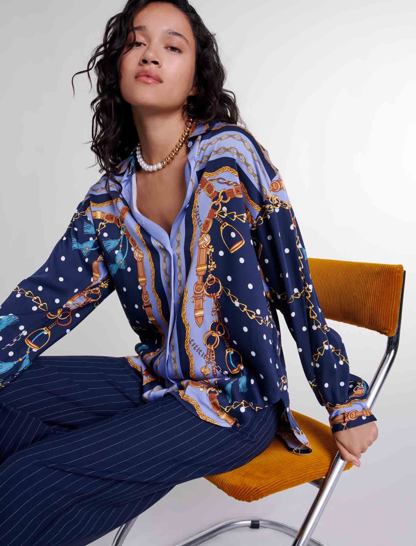 Satin-effect patterned shirt - 7