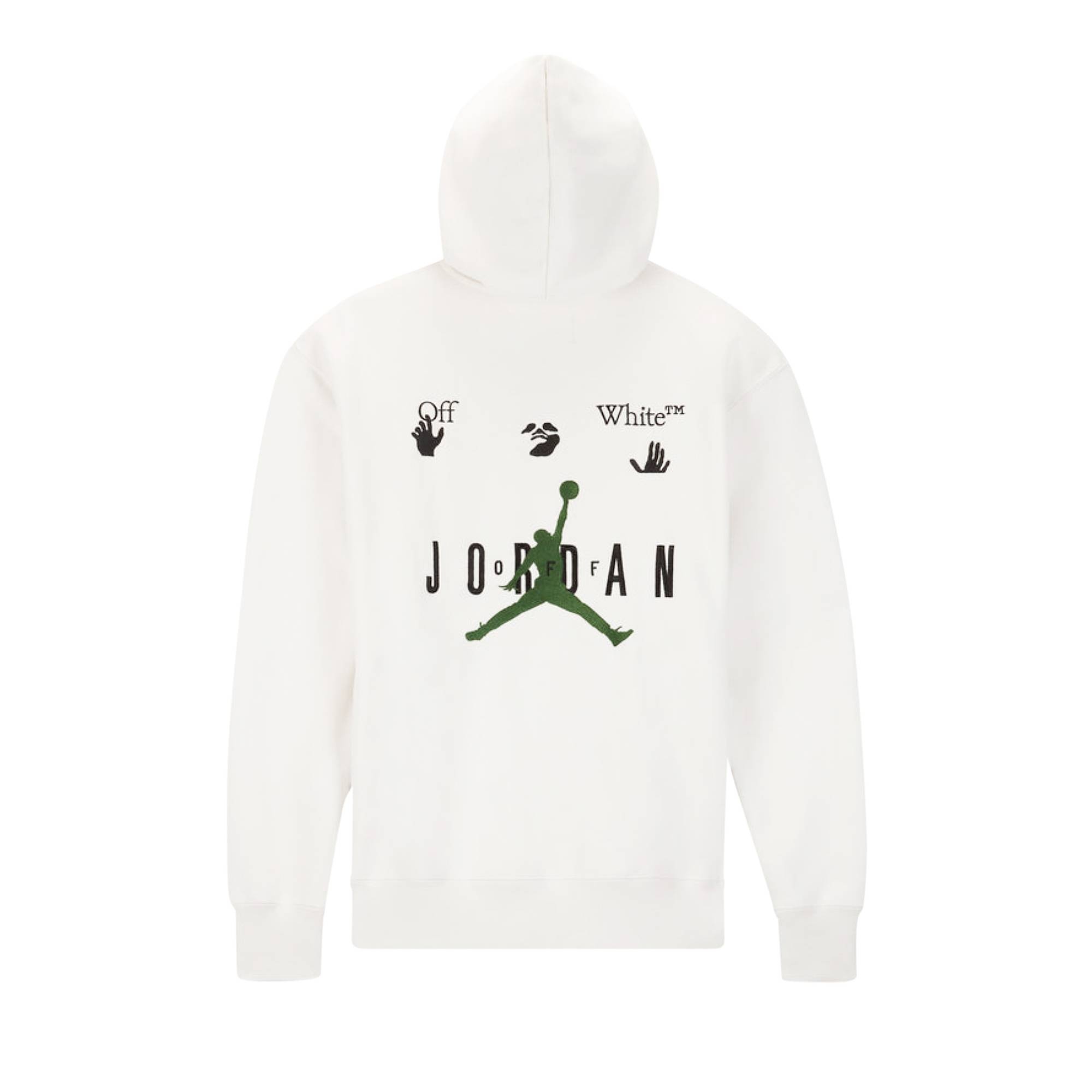 Air Jordan x Off-White MJ Hoodie 'White/Black/Forest Green' - 2