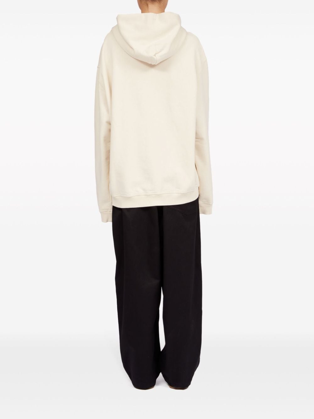 logo-embroidered cotton hoodie - 4