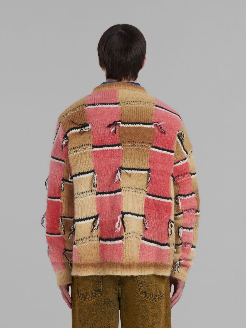 BROWN MOHAIR JUMPER WITH INTARSIA MOTIF - 3