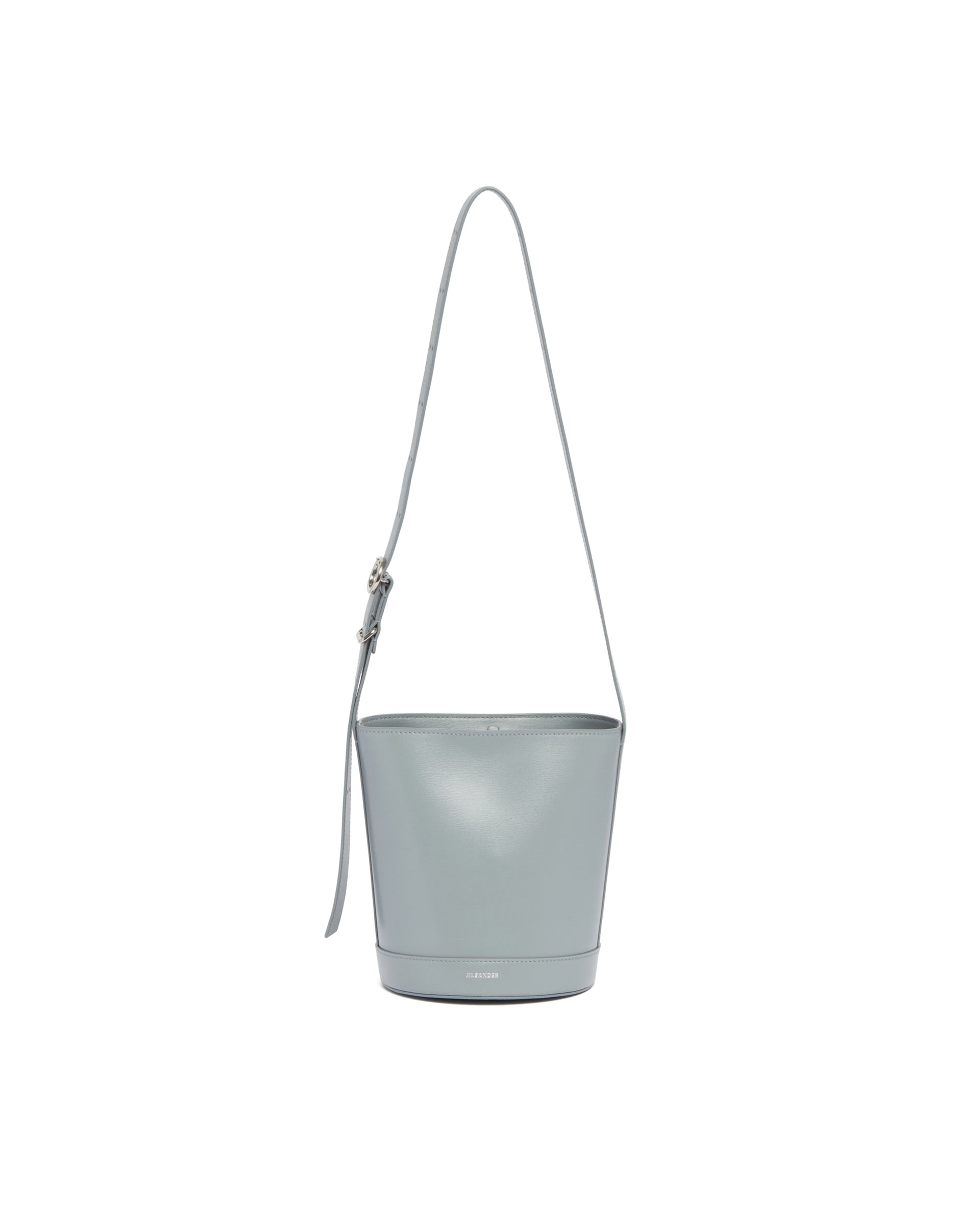 Gray Leather Cannolo Bucket Bag - 3