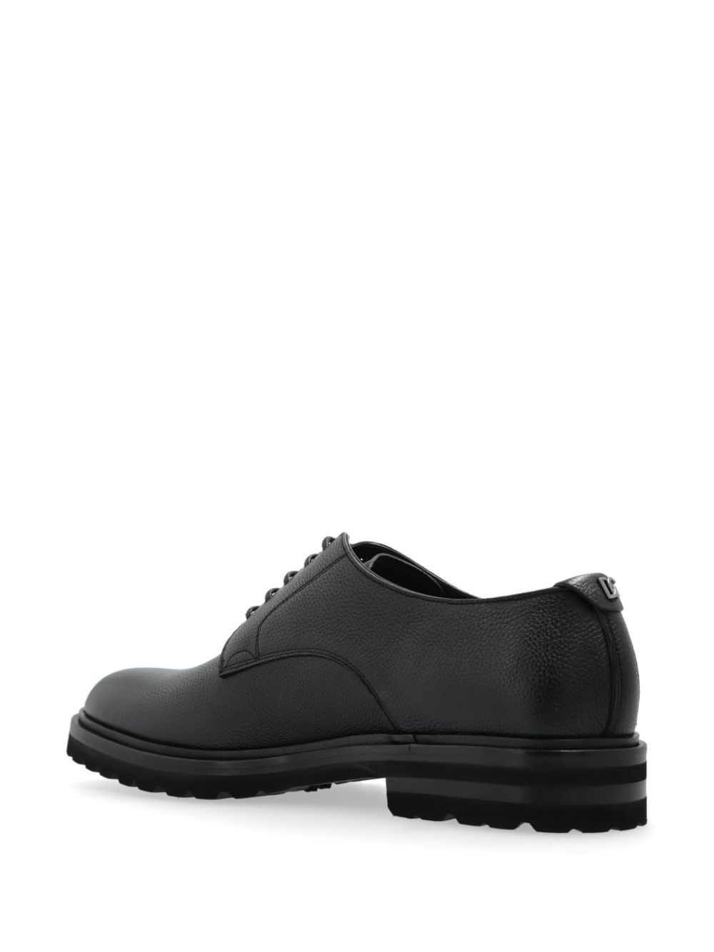 grained derby shoes - 3