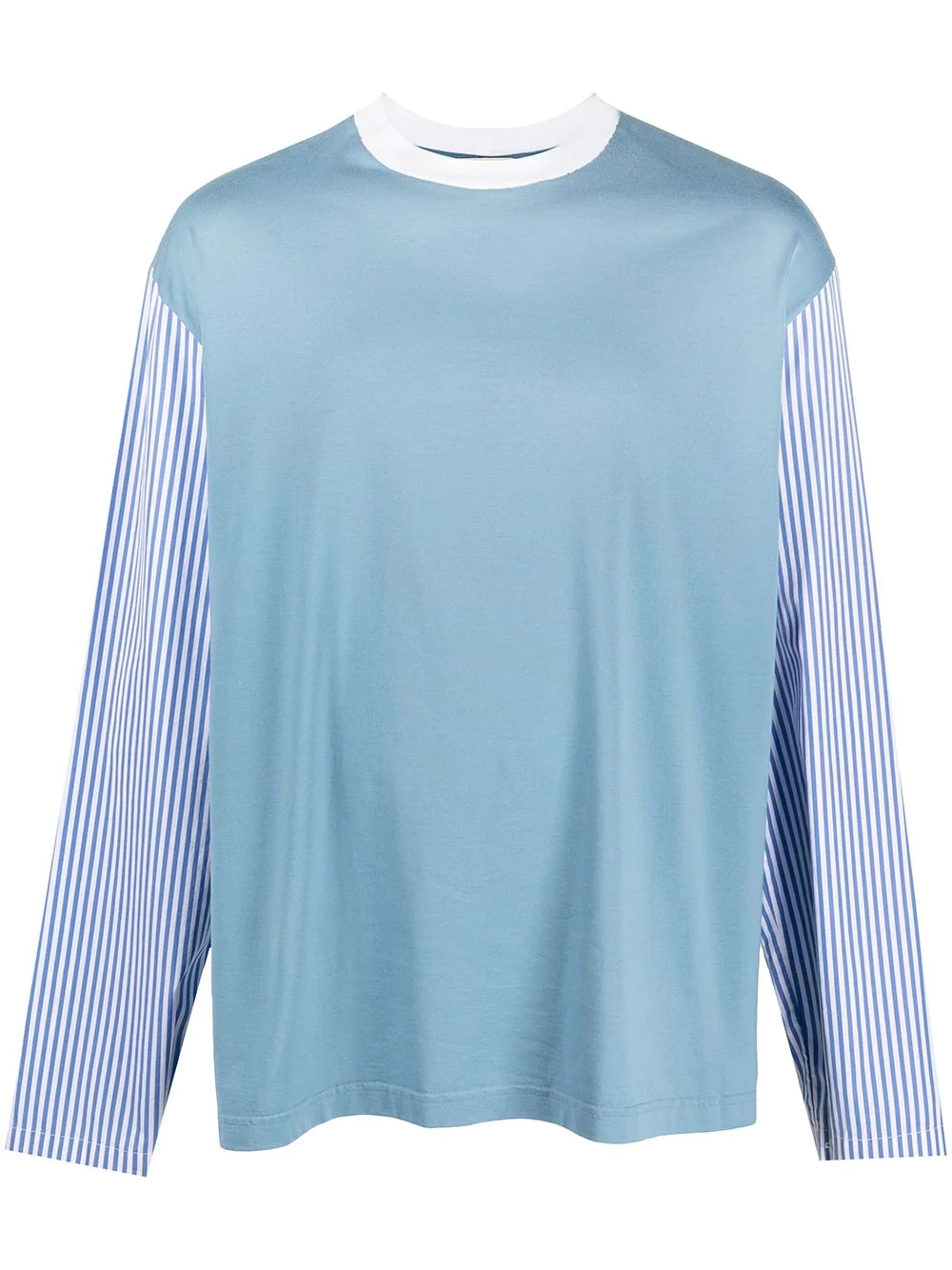 panelled design long-sleeve T-shirt - 1