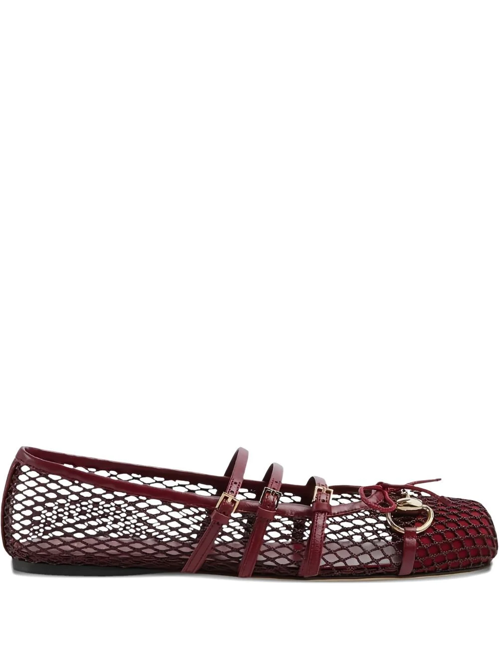 Gucci Women Horsebit Net Ballet Flats - 1