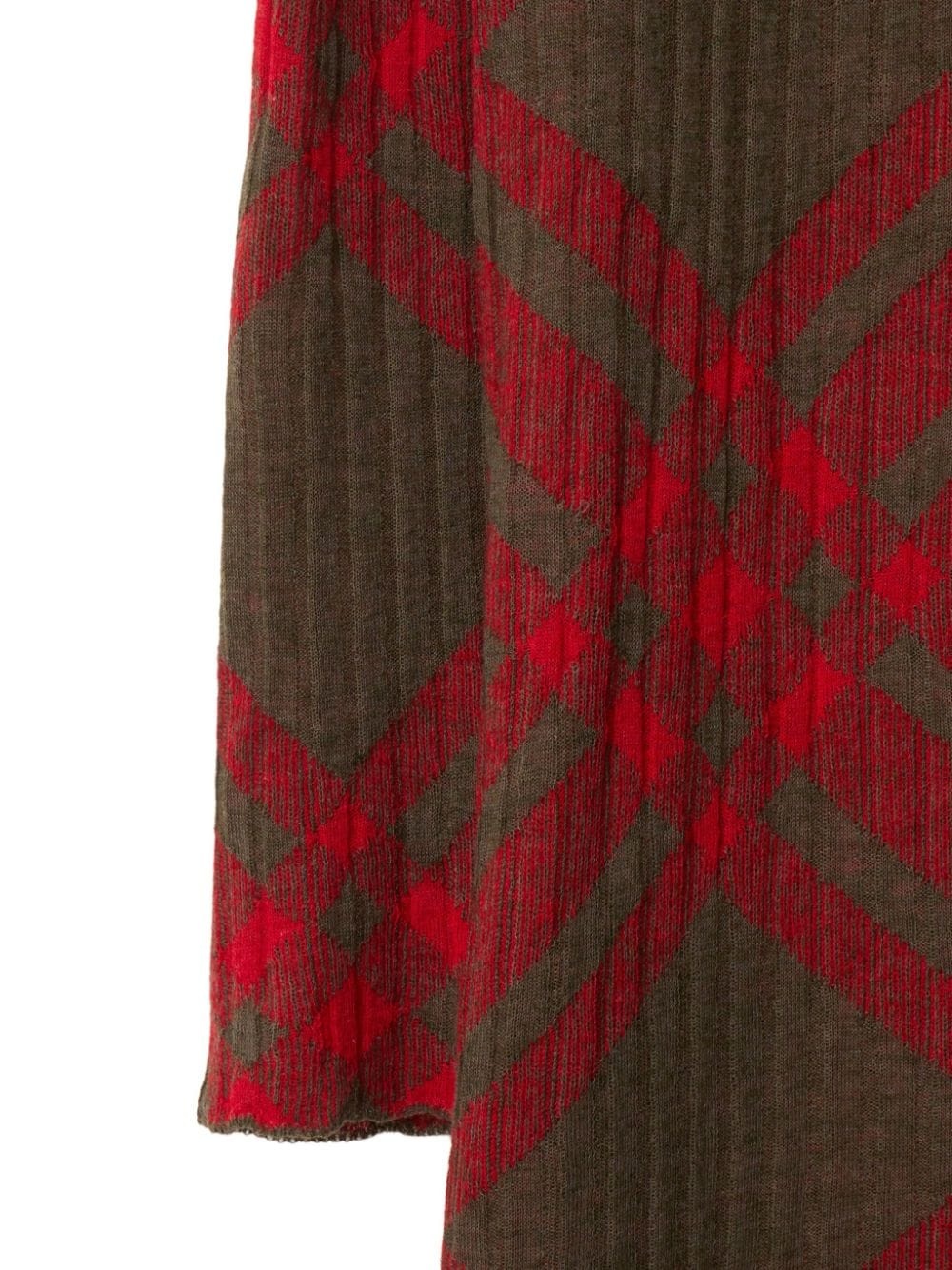 checkered wool blend shift dress - 2