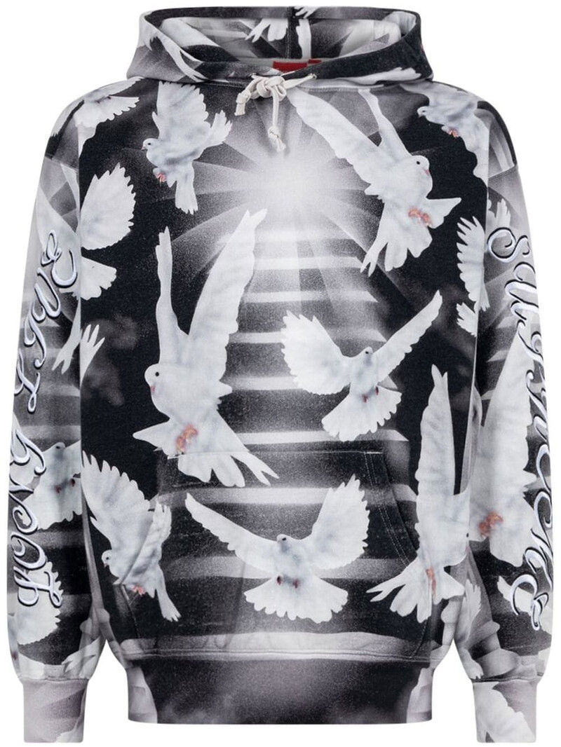 Doves graphic-print hoodie - 1