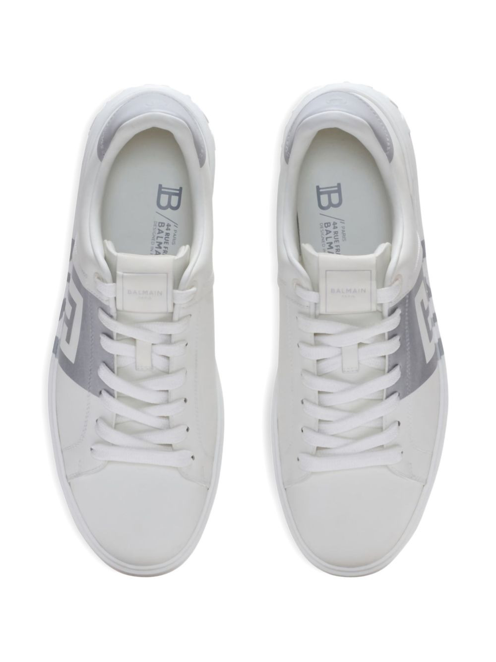 B-Court logo-detail calfskin sneakers - 4