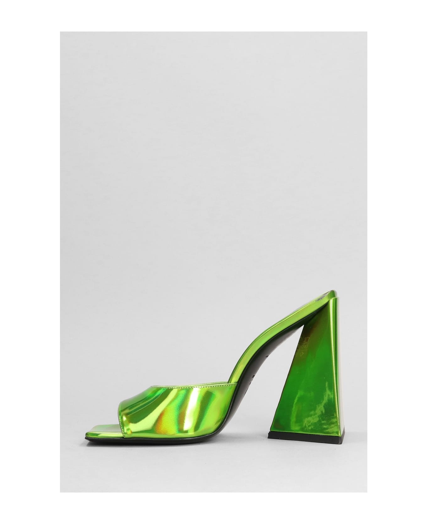 Devon Slipper-mule In Green Leather - 3
