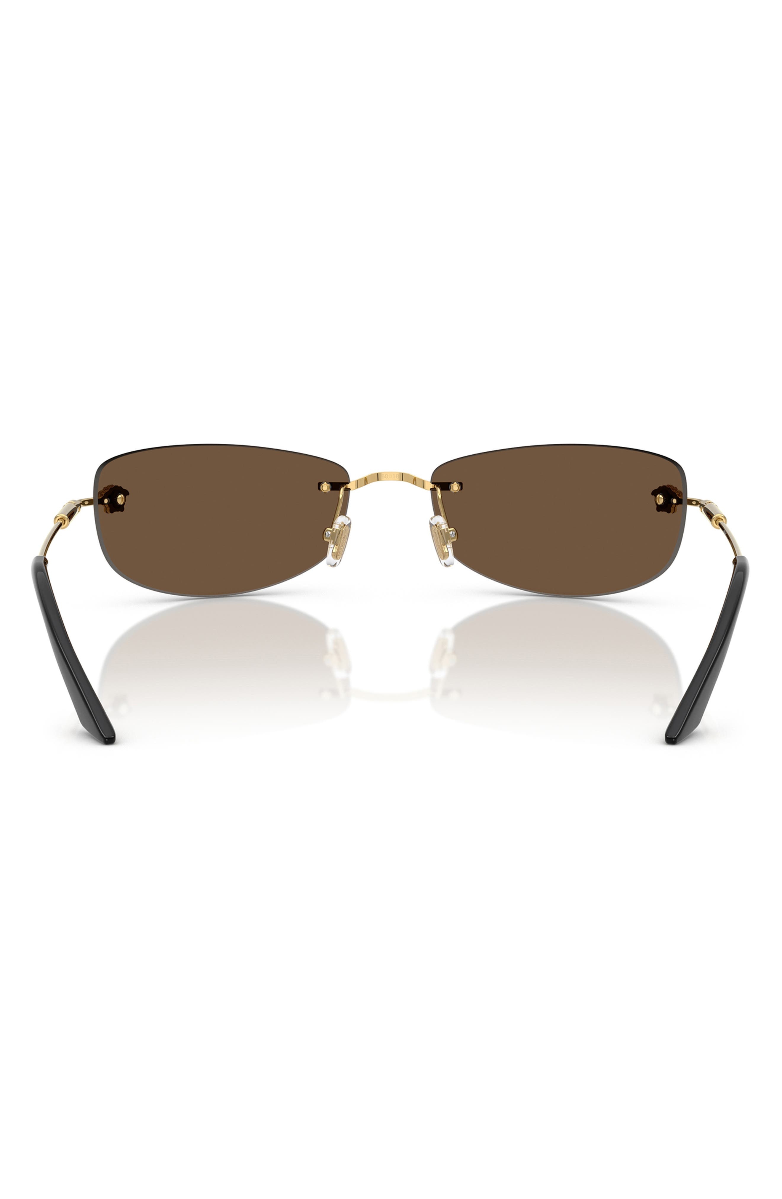 Versace 60mm Rectangle Sunglasses in Gold at Nordstrom - 4