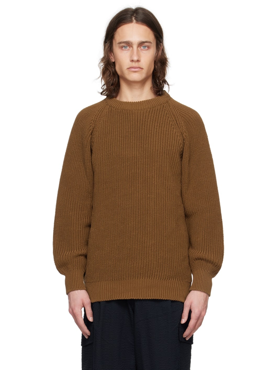 Brown Easy Knit Sweater - 1