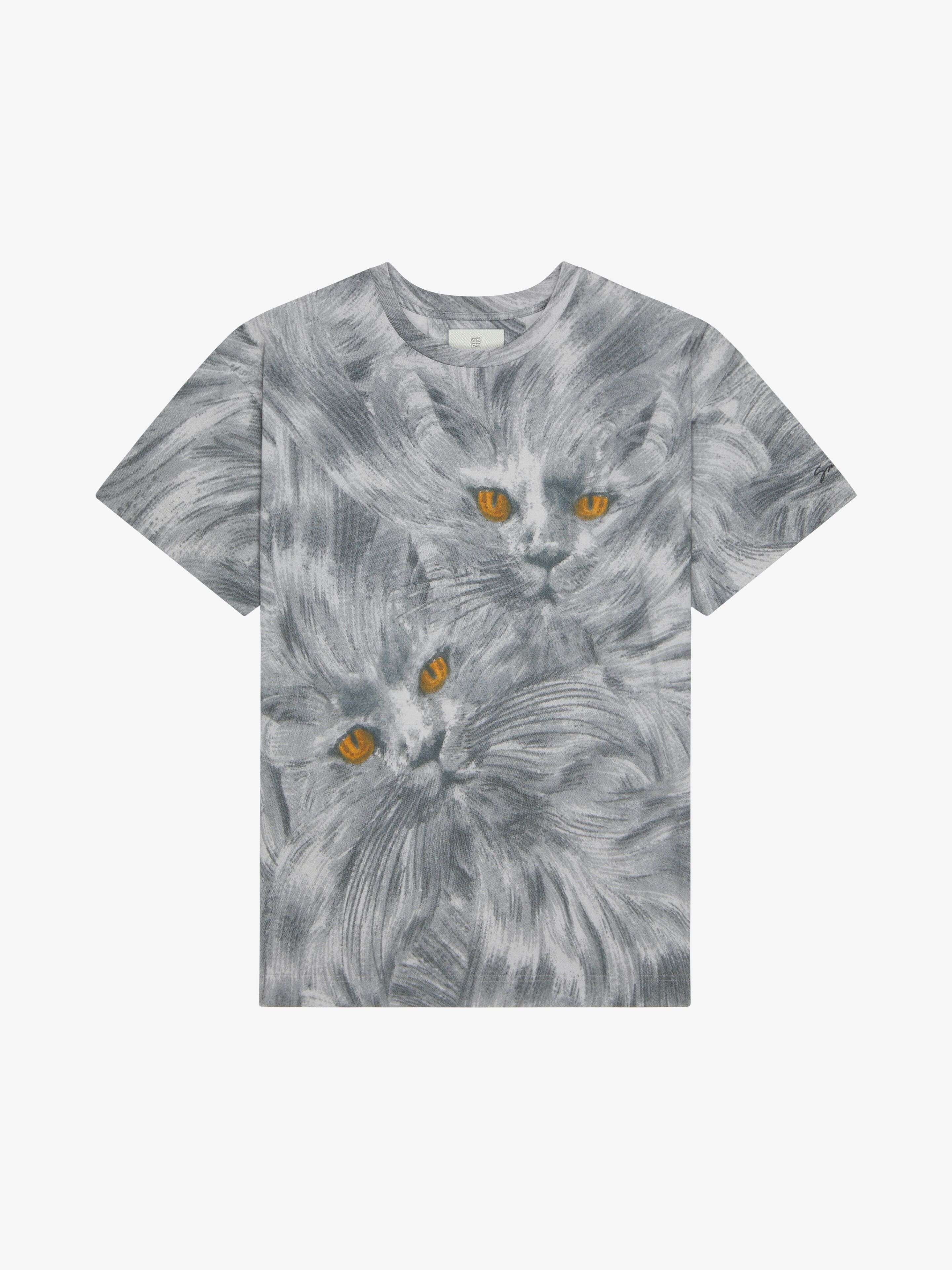 PRINTED CAT T-SHIRT IN COTTON - 1