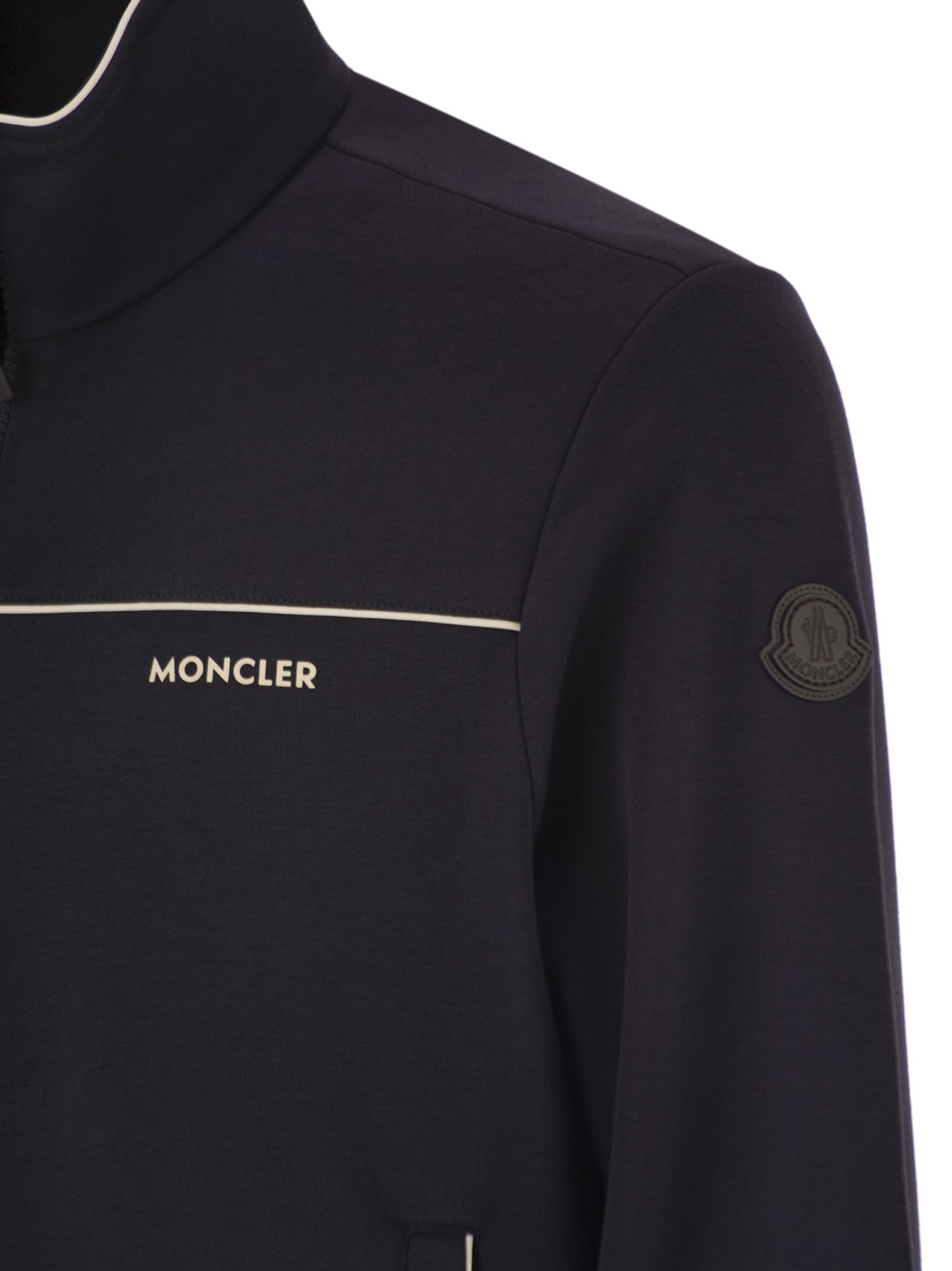Moncler Men Cotton And Modal Sweatshirt With Zip - 4