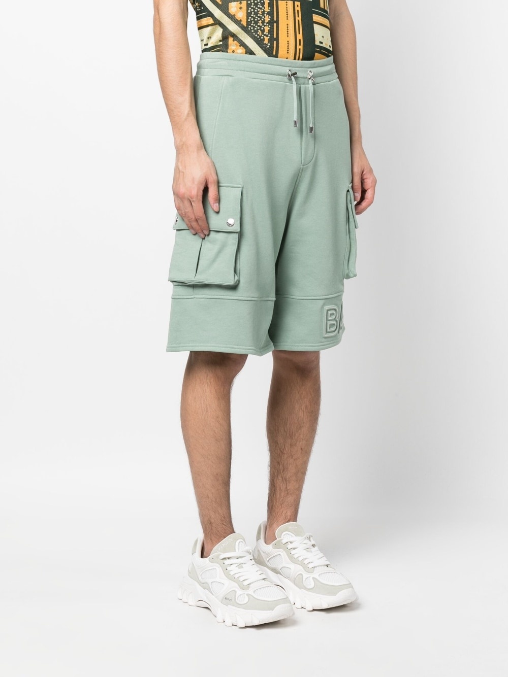 embossed-logo cotton bermuda shorts - 3
