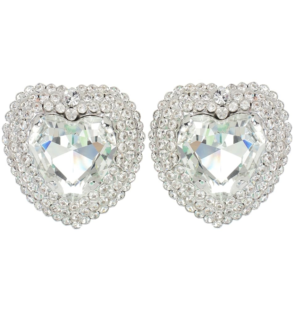 Crystal-embellished clip-on earrings - 1