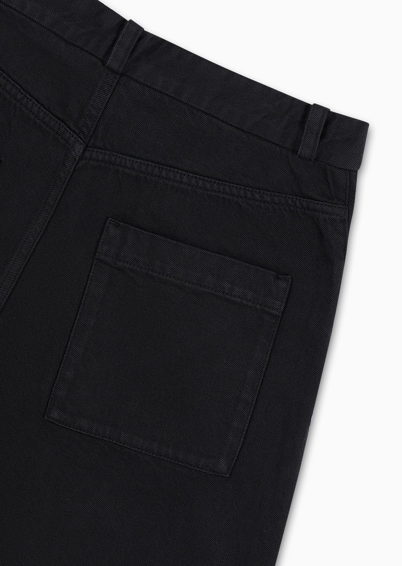 Garment-dyed bull denim baggy pants with Mon Amour print - 6