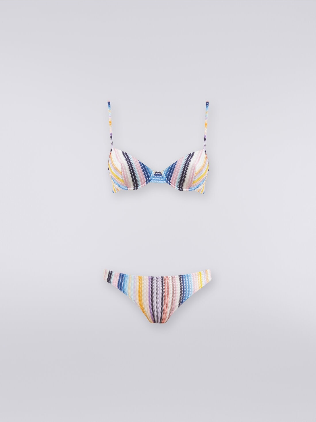 Bikini in striped viscose knit - 1