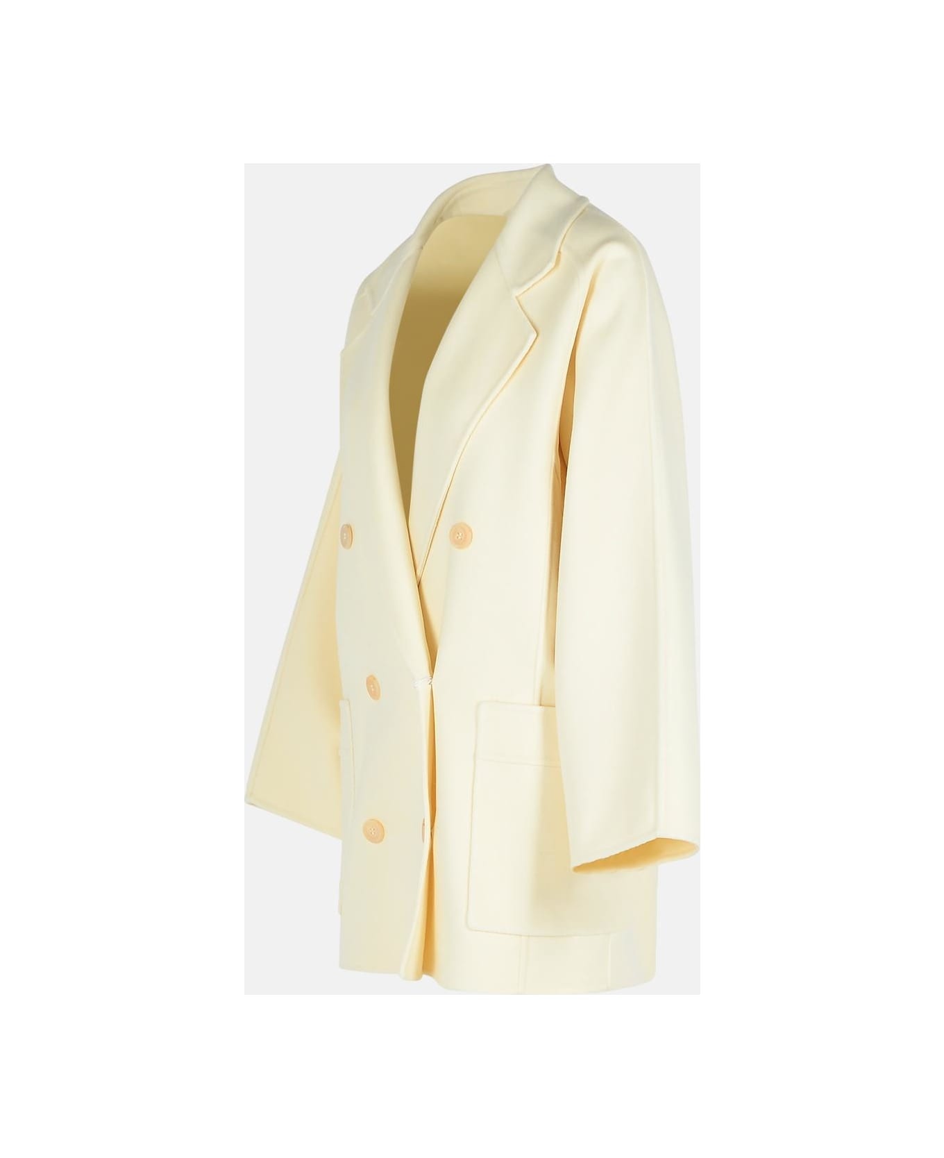 'teddy Crop' White Wool Blend Coat - 2