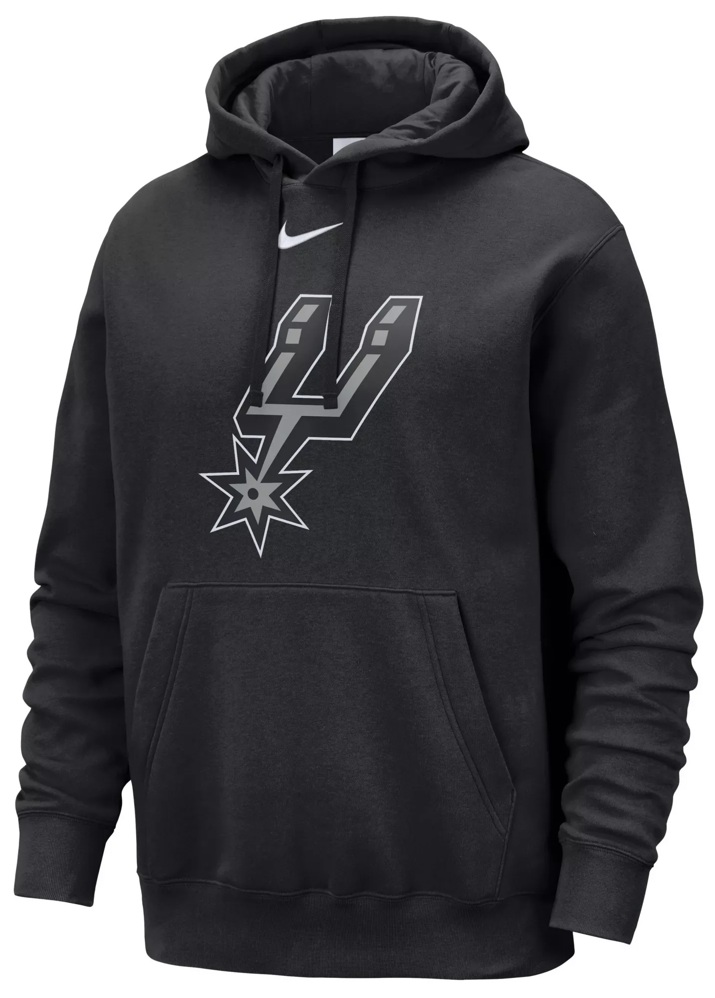 Nike Men's San Antonio Spurs Black Logo Club Pullover Hoodie - 1
