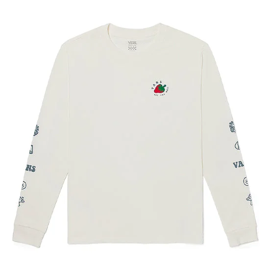 (WMNS) Vans Strawberry Printing Round Neck Pullover Long Sleeves Creamy White VN0A5F6AFS8 - 1