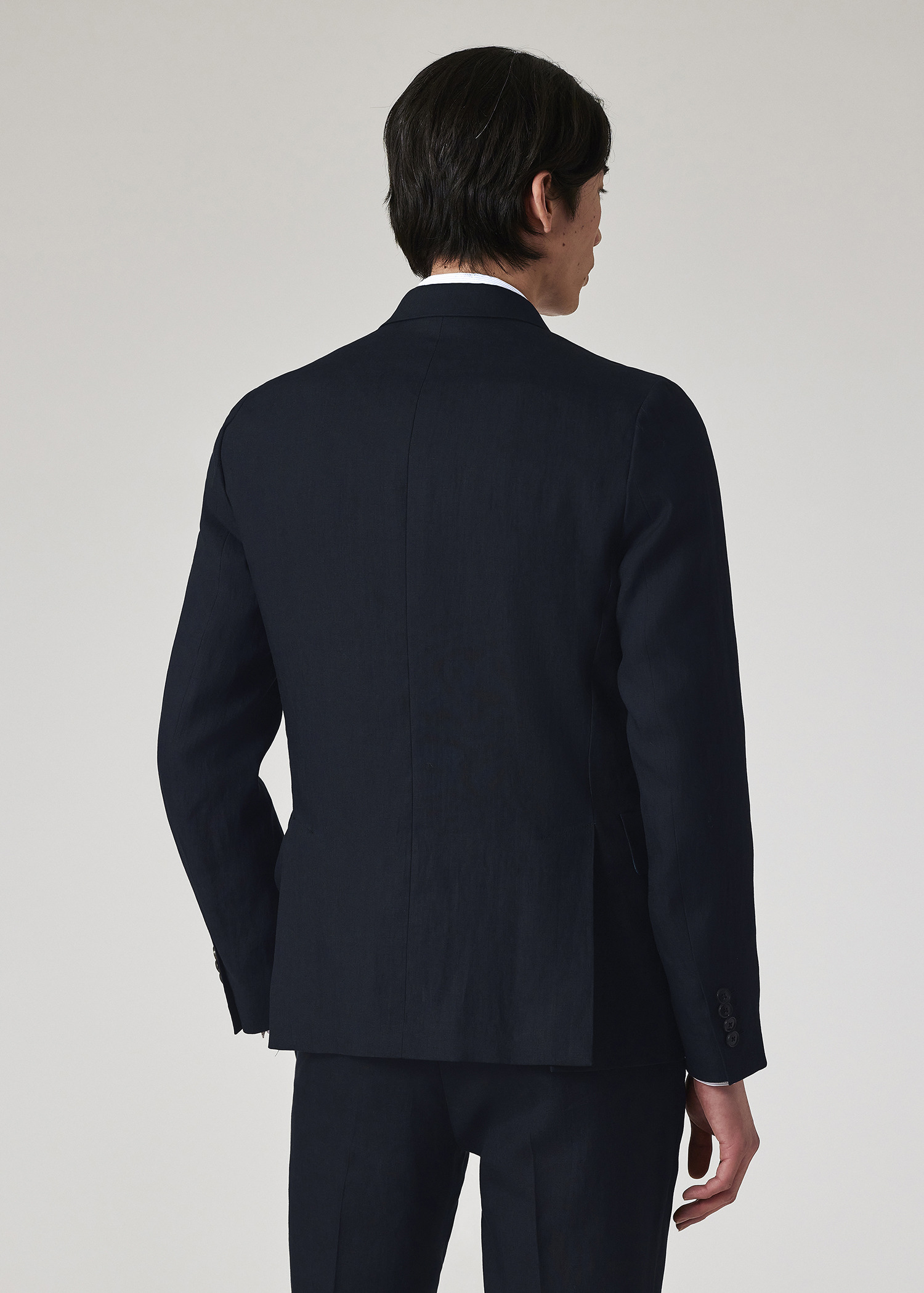 Dark Navy Linen Buggy-Lined Blazer - 7