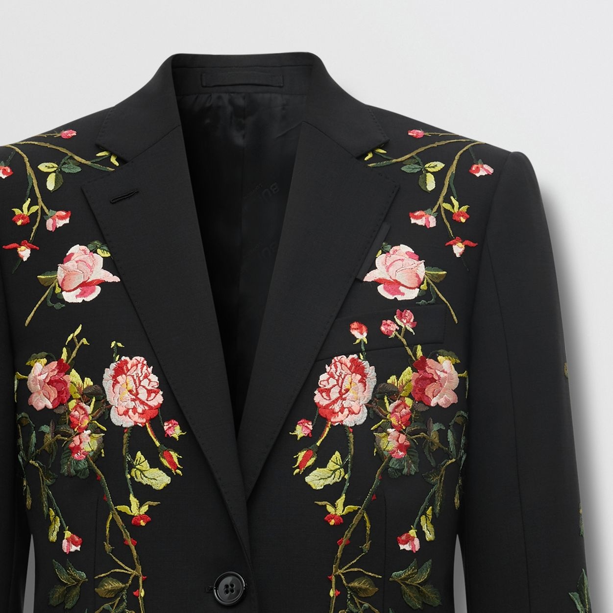 Embroidered Stretch Wool Tailored Jacket - 8