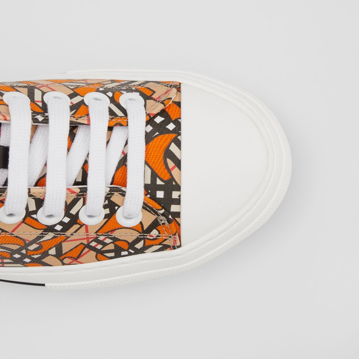 Monogram Print Linen Cotton Canvas Sneakers - 2