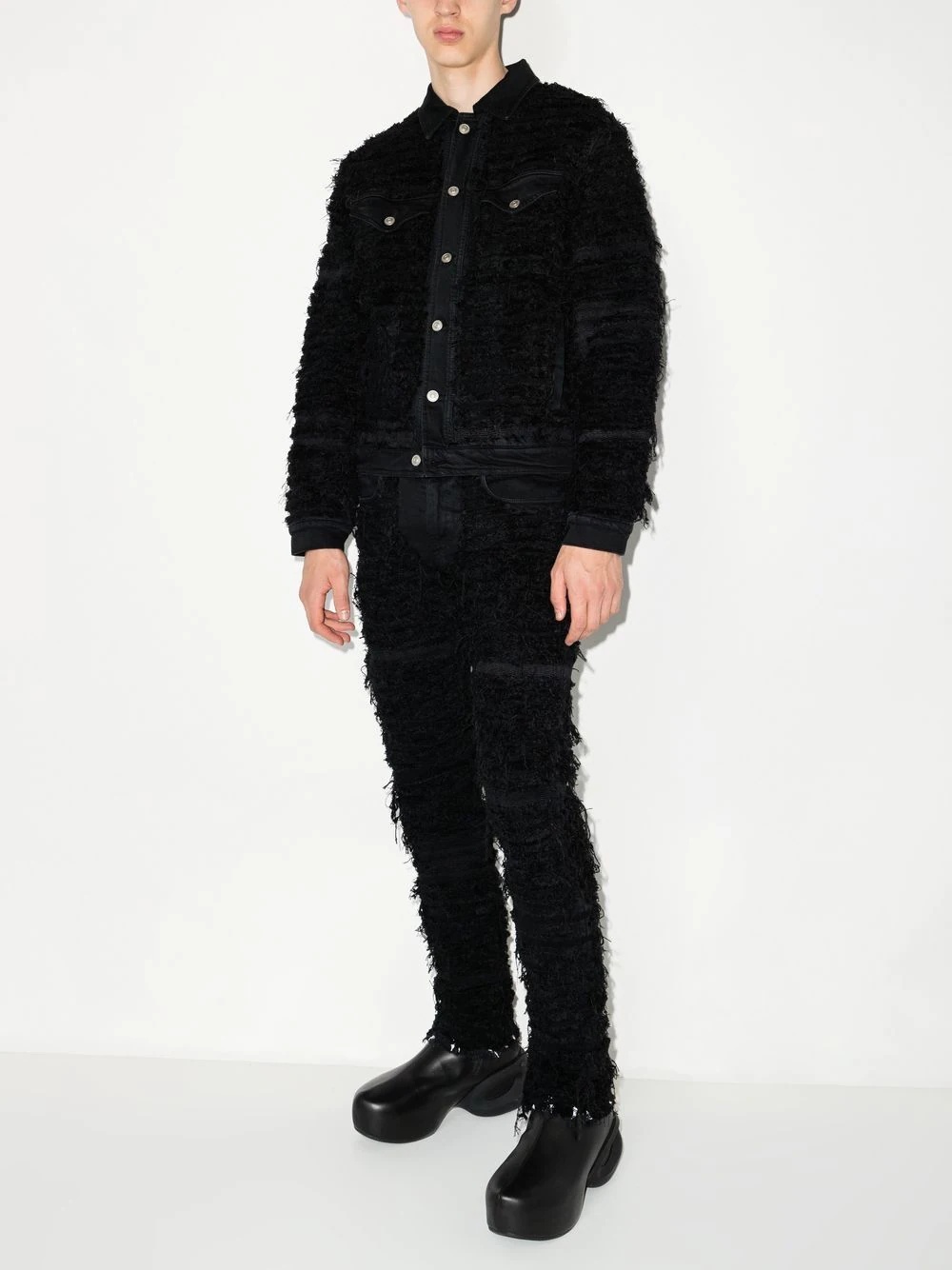 x Blackmeans distressed denim jacket - 5