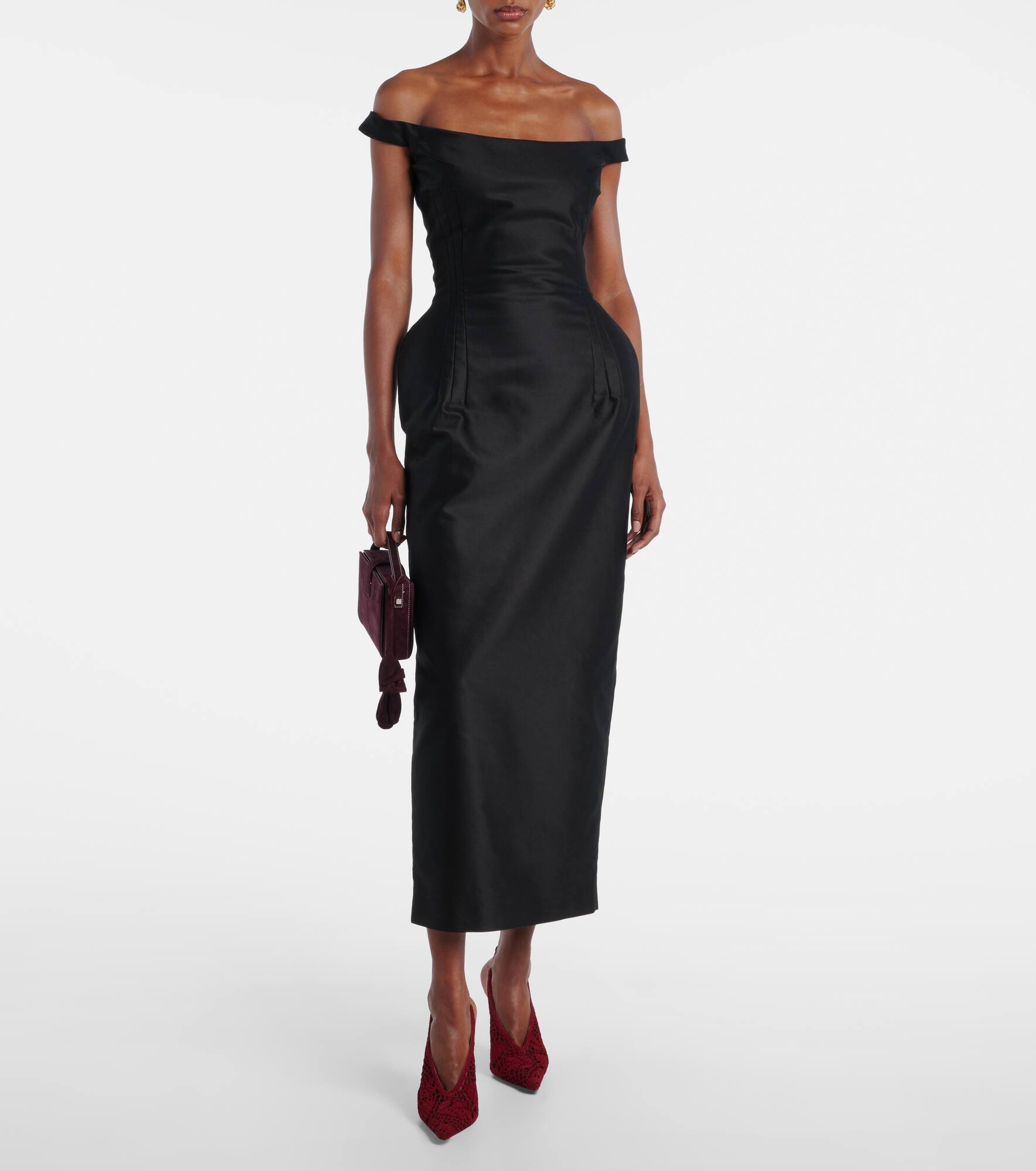 Off-shoulder cotton bustier dress - 2