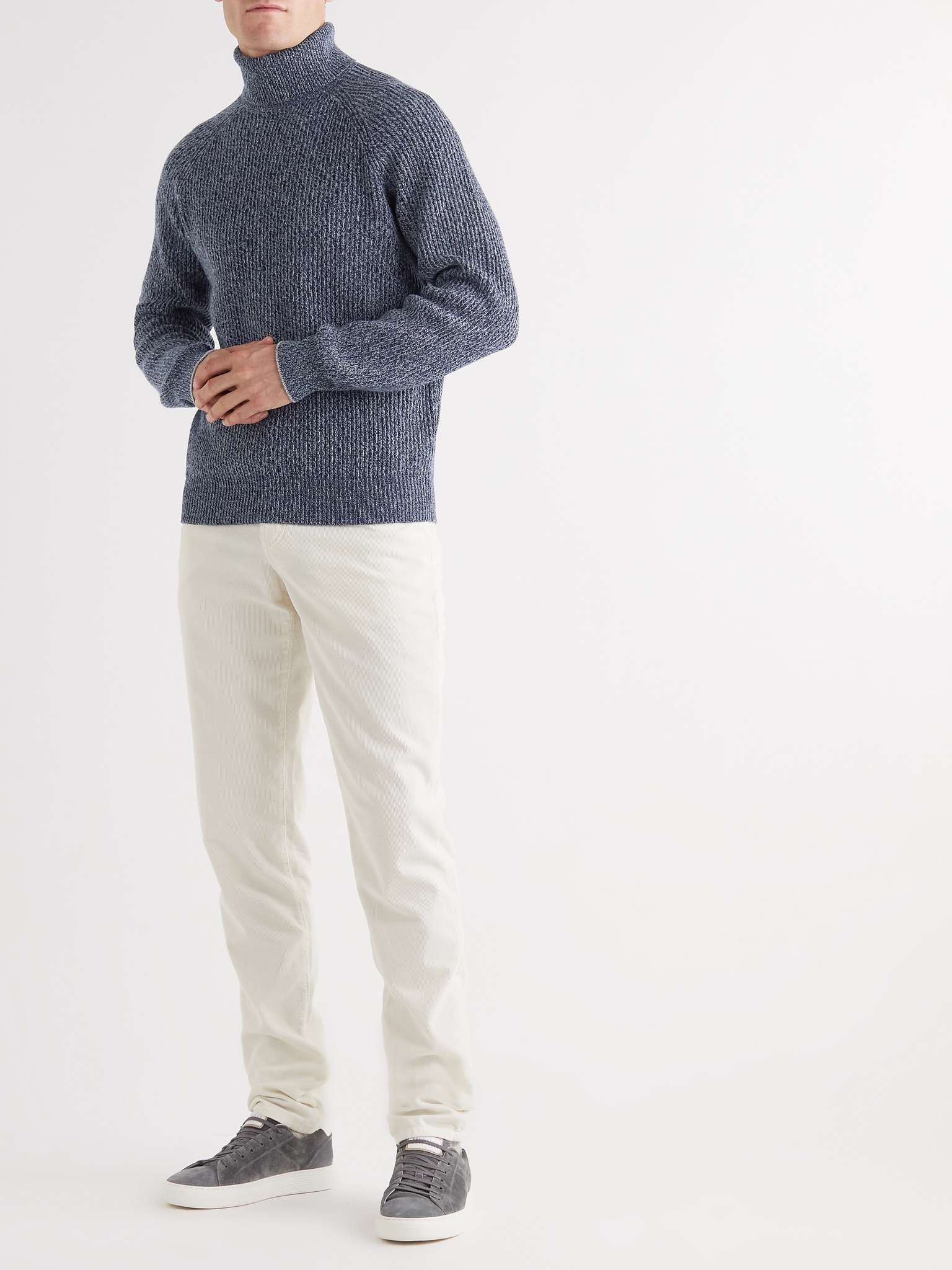 Ribbed Virgin Wool, Cashmere and Silk-Blend Rollneck Sweater - 2