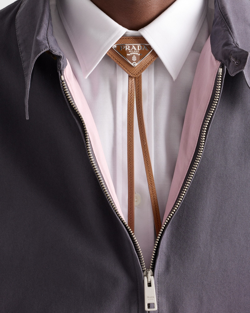 Prada Saffiano leather bolo tie outlook
