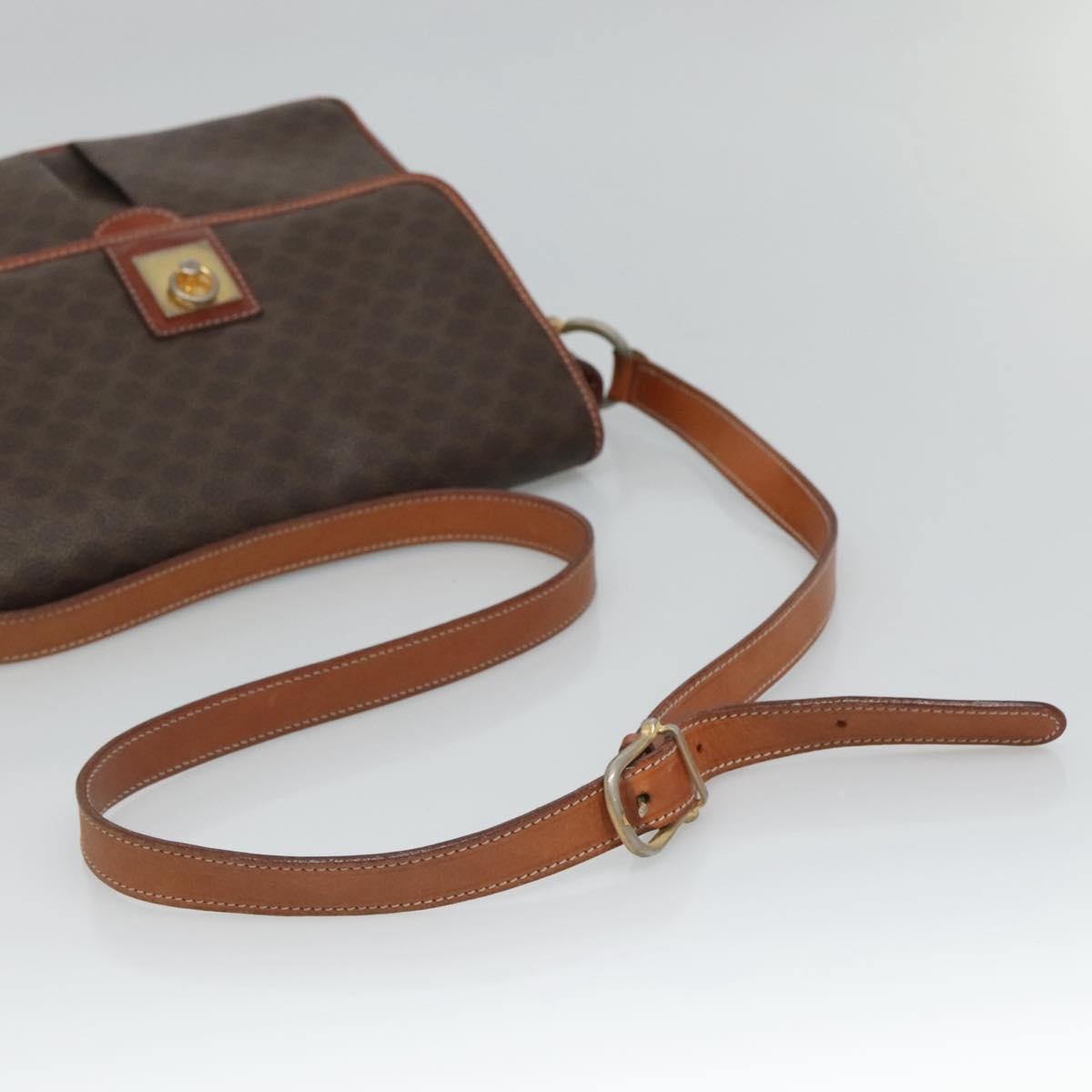 CELINE Macadam Canvas Shoulder Bag Pvc Leather Brown - 7