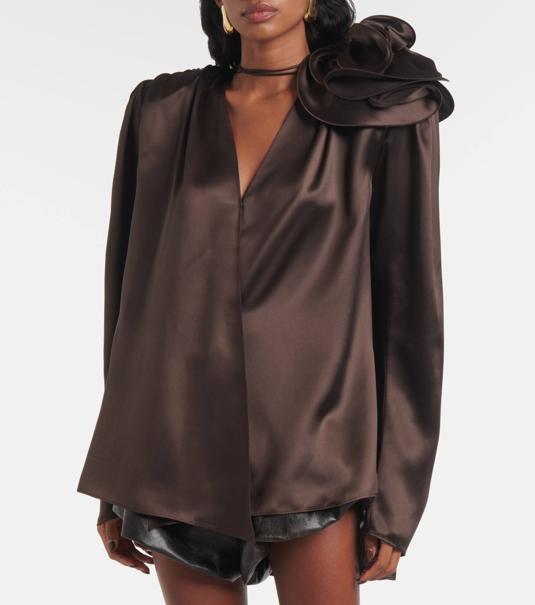 Silk-blend satin blouse - 6