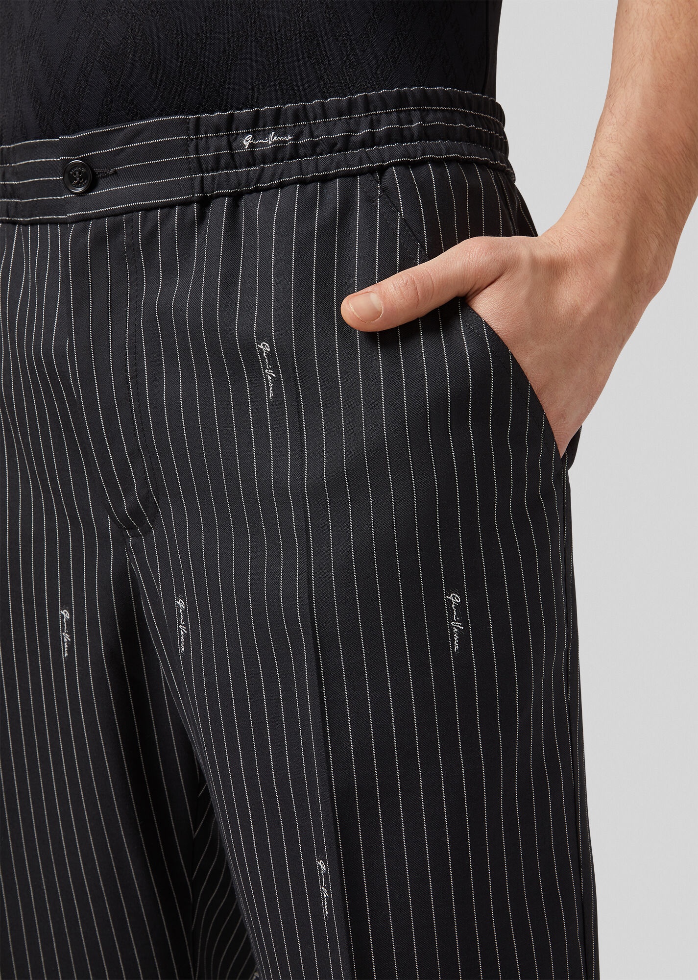 GV Signature Pinstripe Wool Trousers - 5