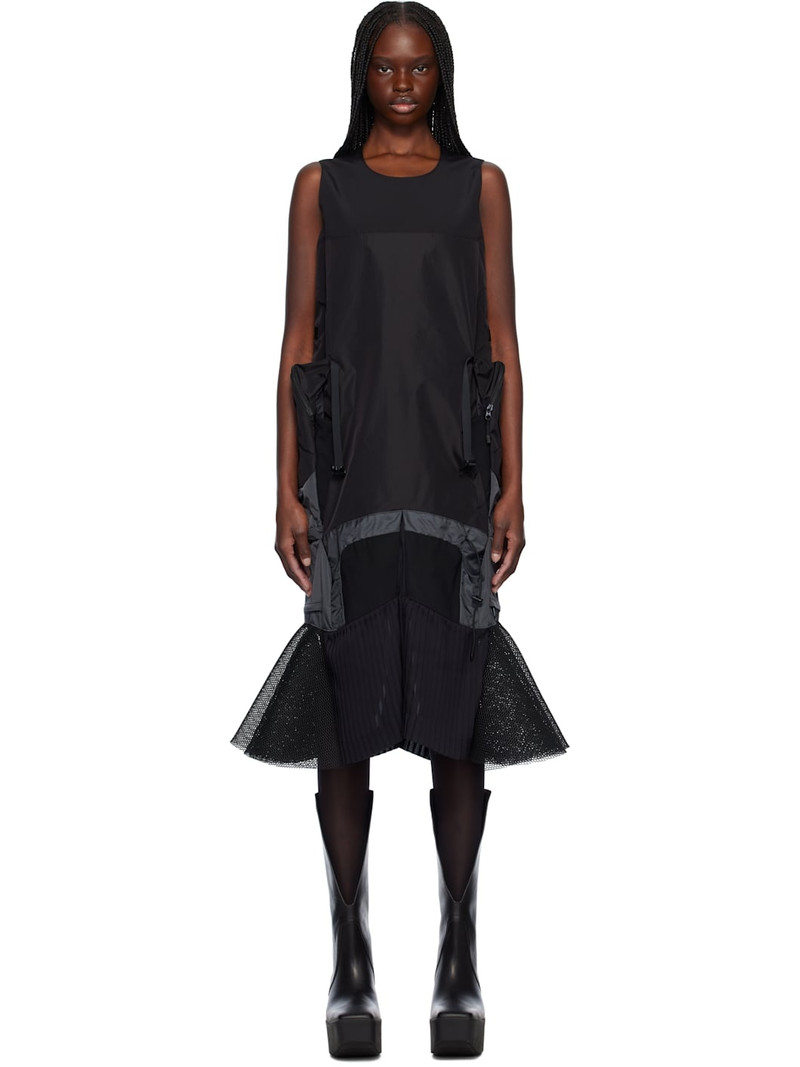 Black Paneled Midi Dress 1