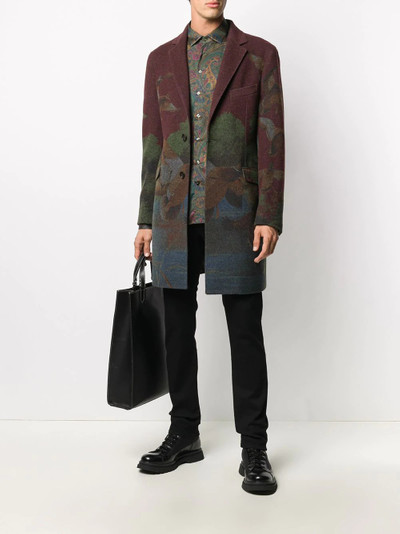 Etro floral print single breasted coat outlook